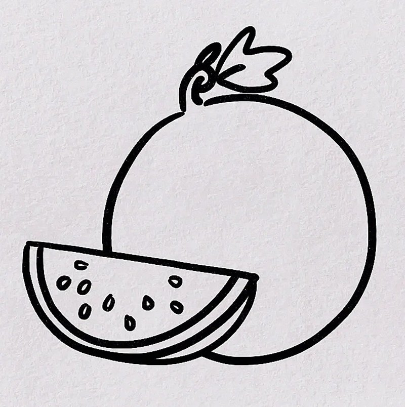How to draw a watermelon easy 5