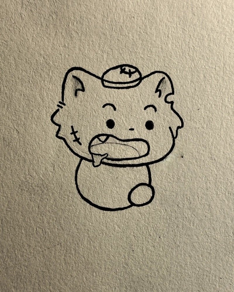 How to draw a Wolf easy cute 4