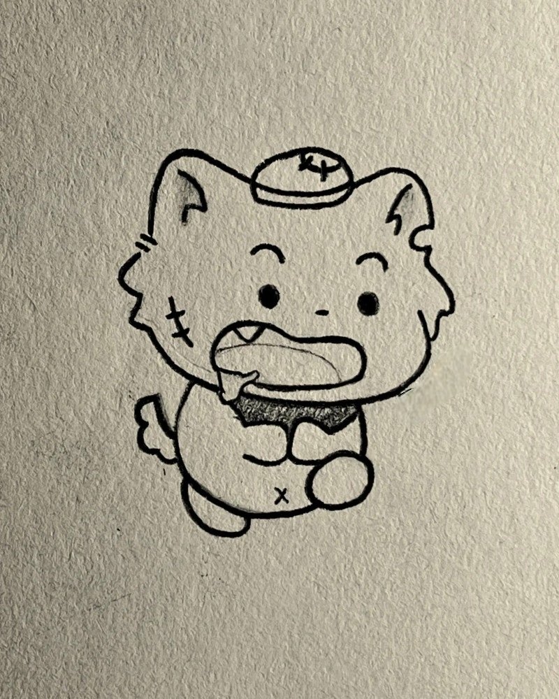 How to draw a Wolf easy cute 5