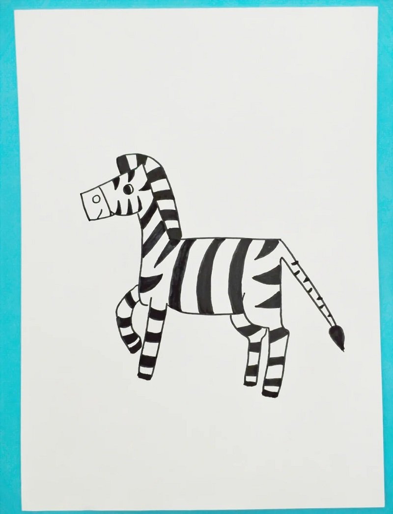 How to draw a zebra kids 2