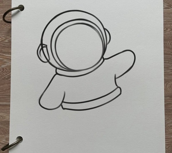 How to draw an Astronaut cute  4