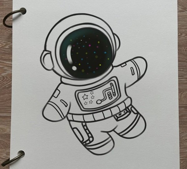 How to draw an Astronaut cute 