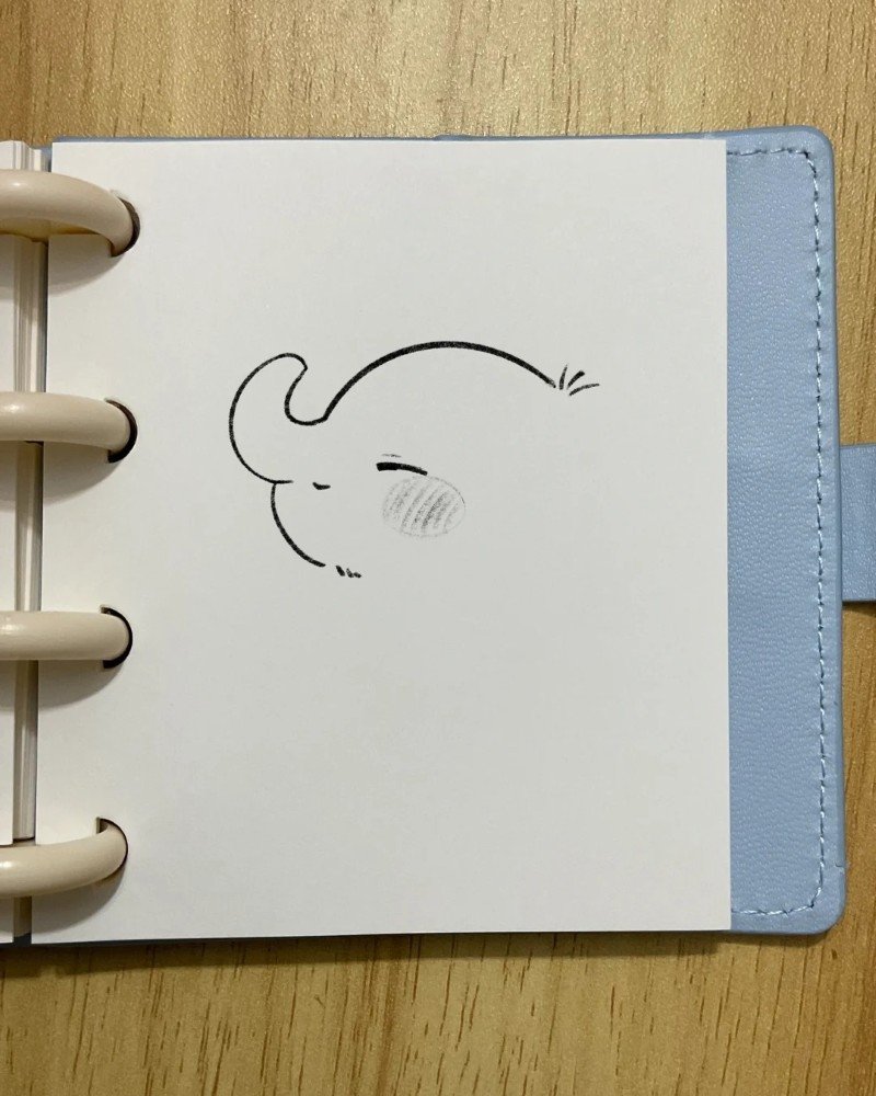 How to draw an elephant cute 2