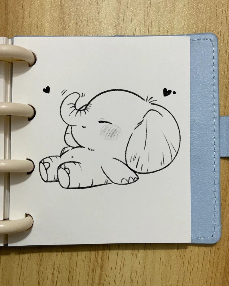How to draw an elephant cute