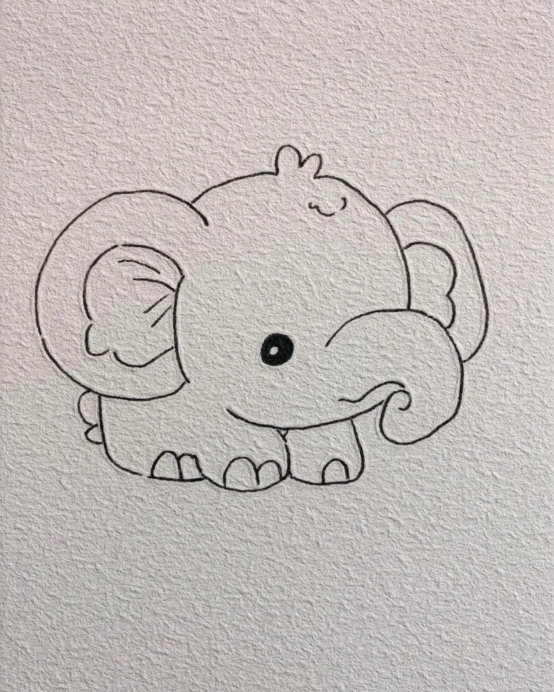 How to draw an elephant easy step by step​