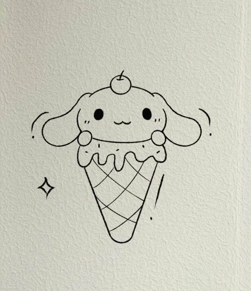 How to draw an ice cream cone