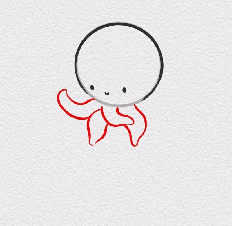 How to draw an Octopuss step by step 4
