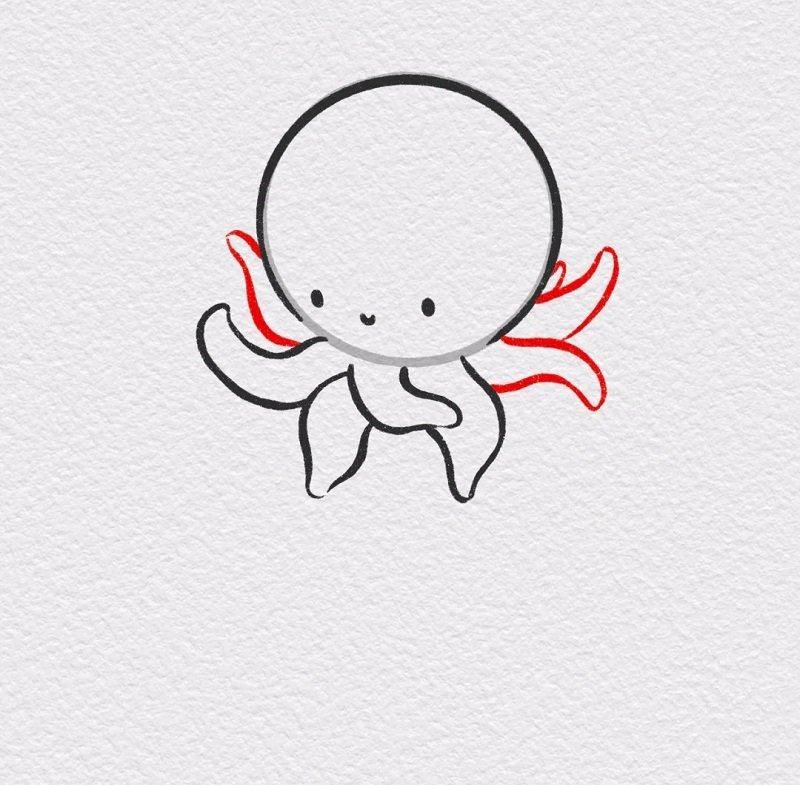 How to draw an Octopuss step by step 5