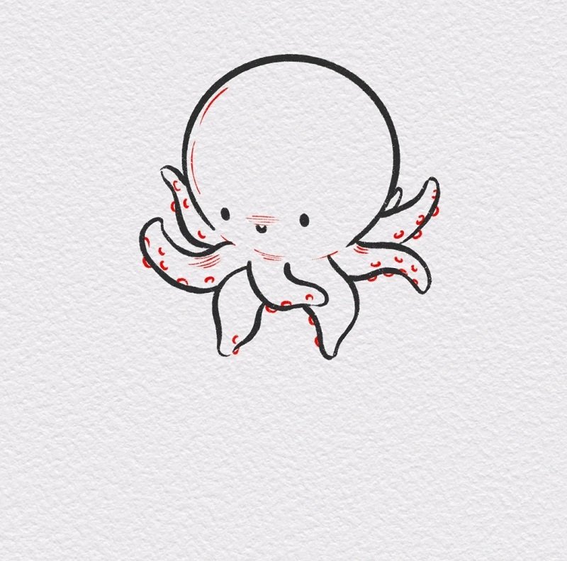 How to draw an Octopuss step by step 6