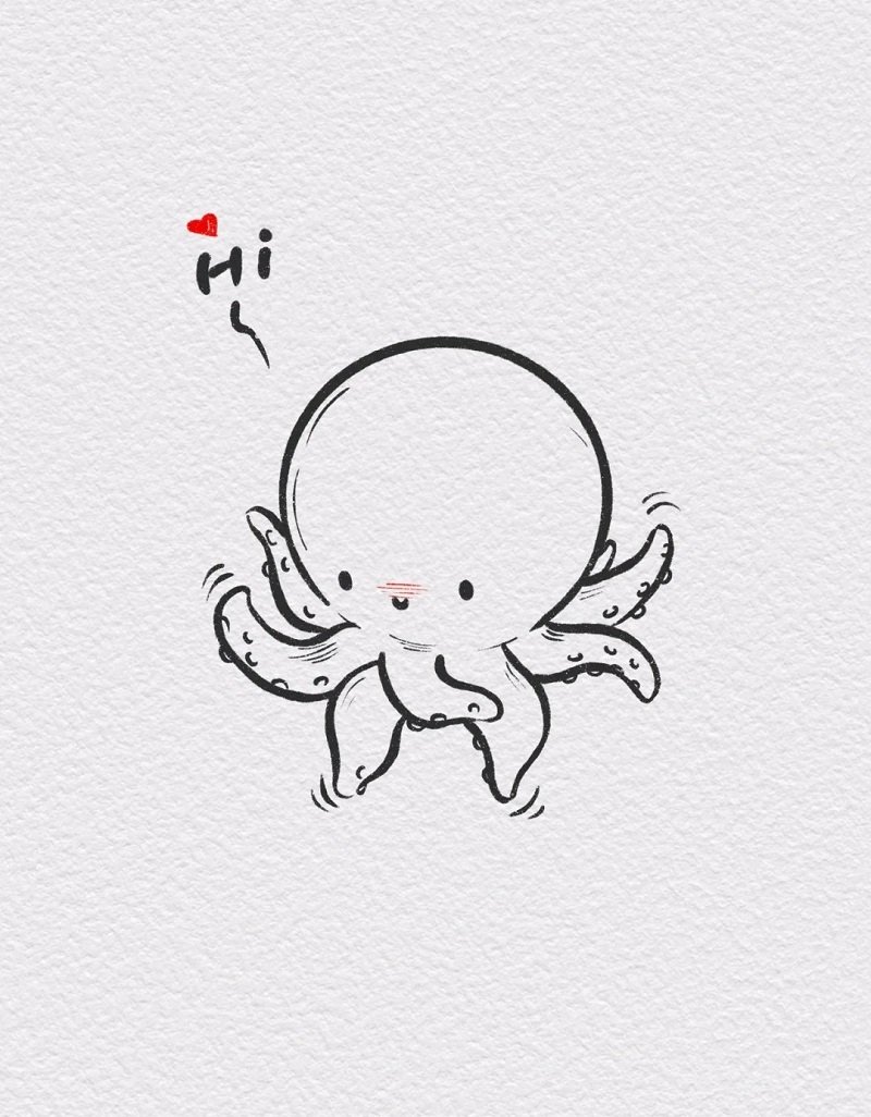 How to draw an Octopuss step by step