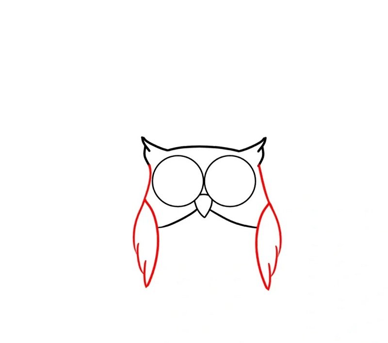 How to draw an owl for kids 4