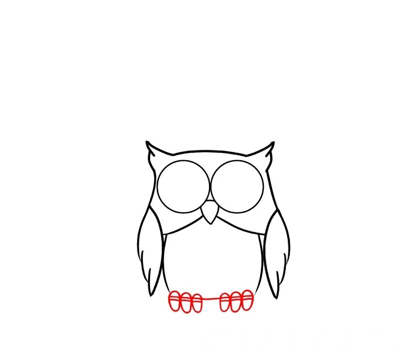 How to draw an owl for kids 6