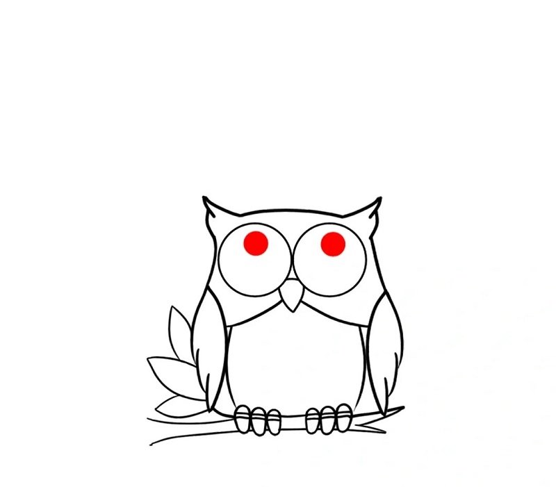 How to draw an owl for kids 8
