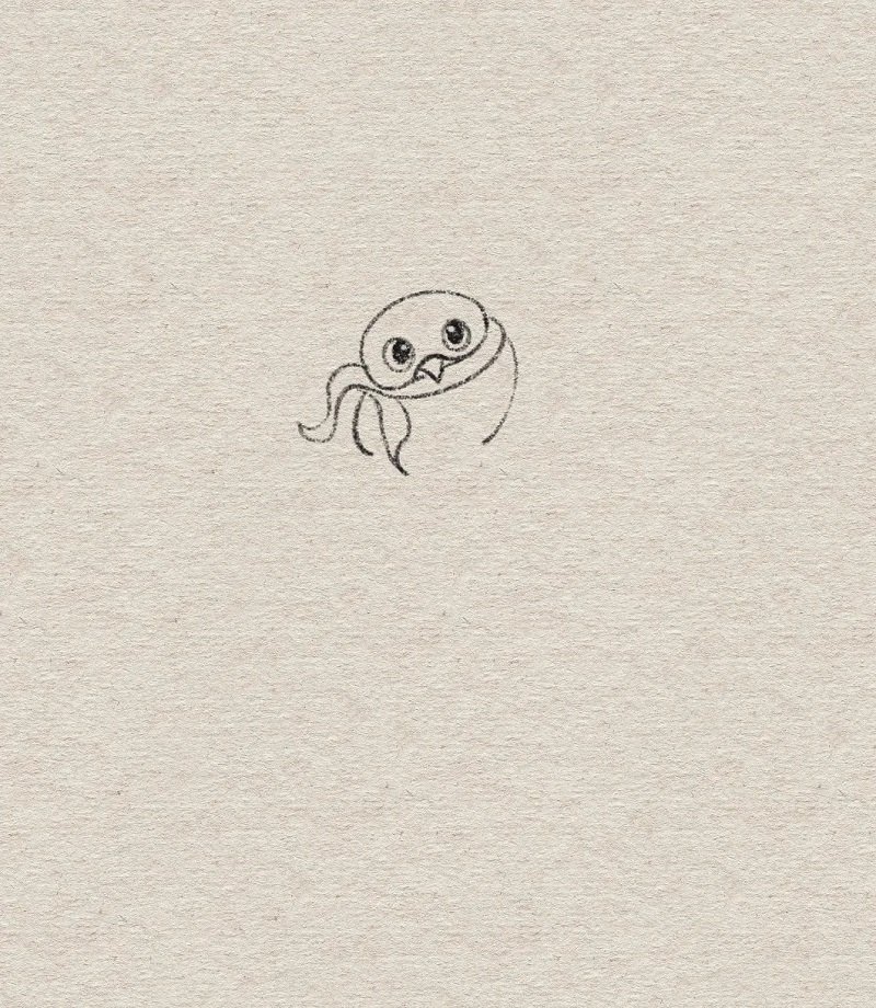 How to draw an easy owl step by step 4