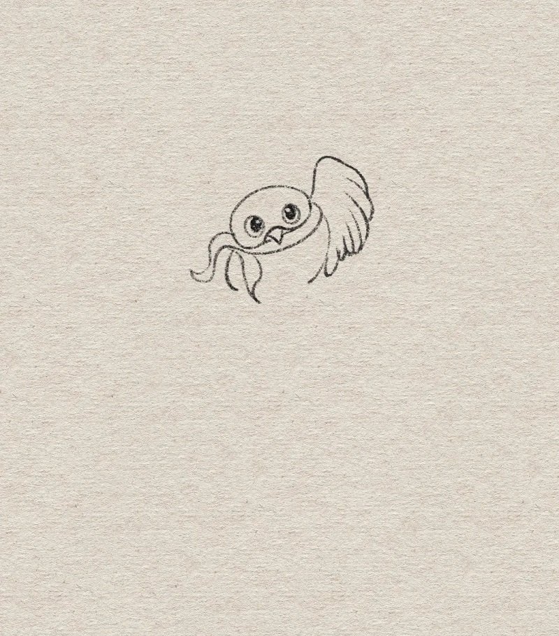 How to draw an easy owl step by step 6