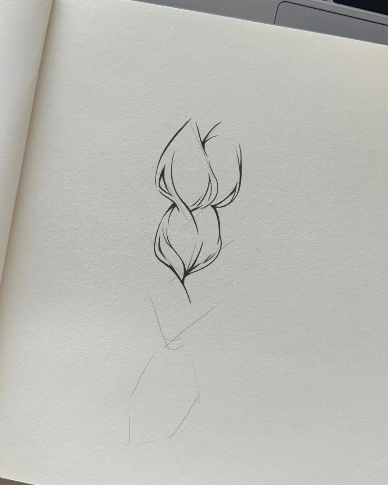 How to draw braids 3