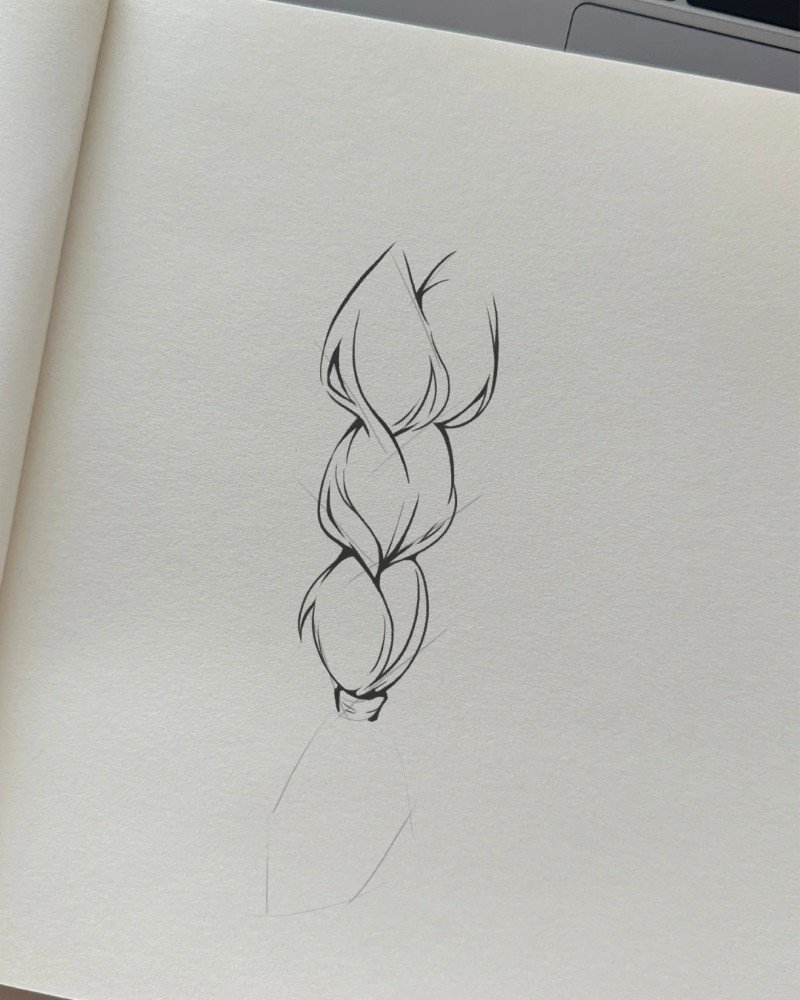 How to draw braids 5