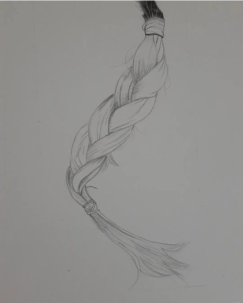 How to draw braids easy 2