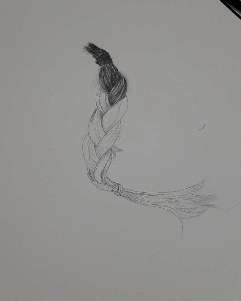 How to draw braids easy 3