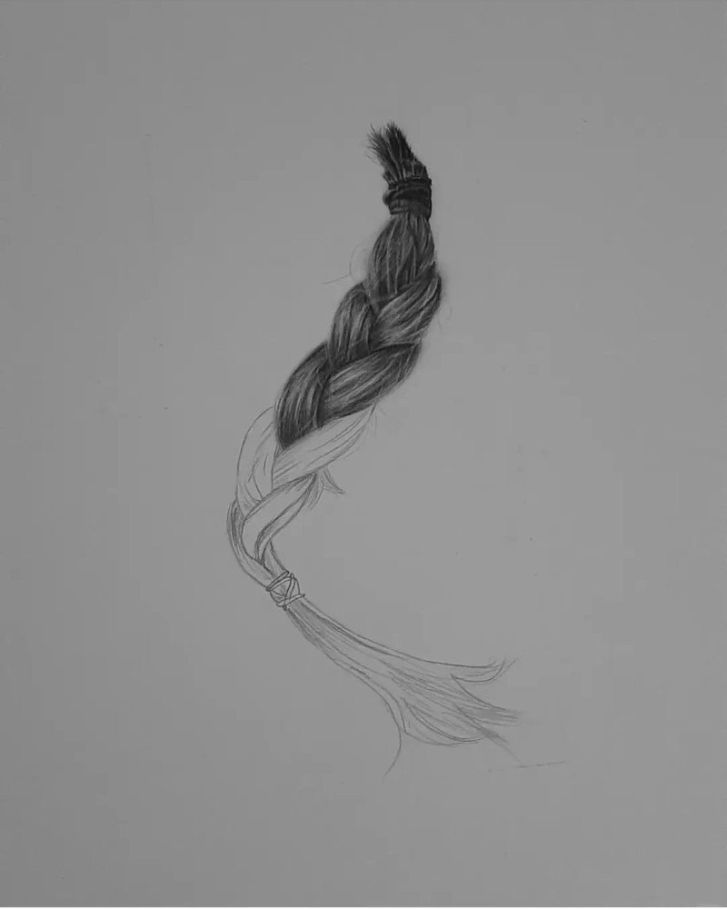 How to draw braids easy 4