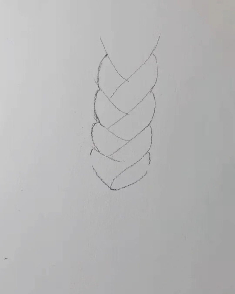 How to draw braids in hair 2