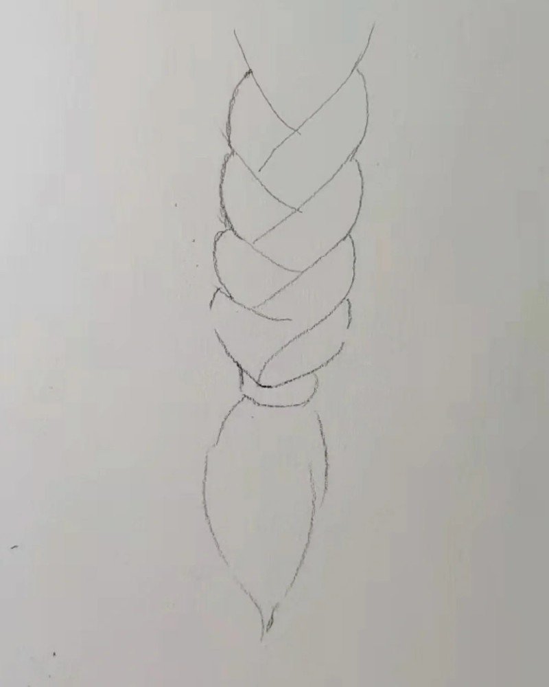 How to draw braids in hair 3