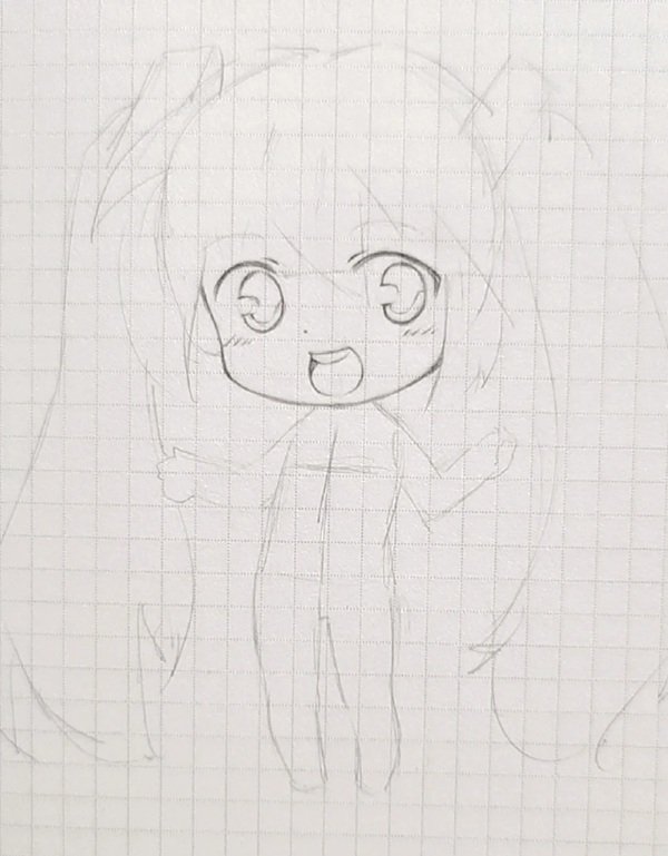 How to draw chibi hatsune miku 3