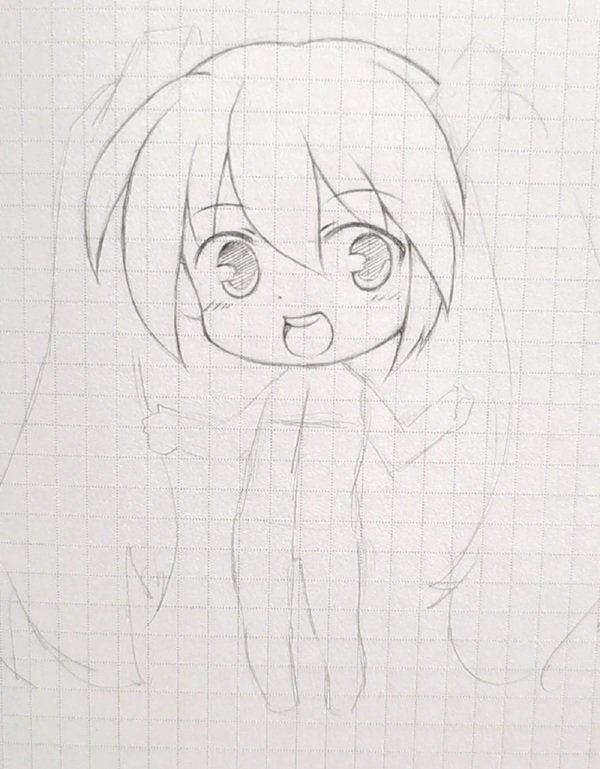 How to draw chibi hatsune miku 4