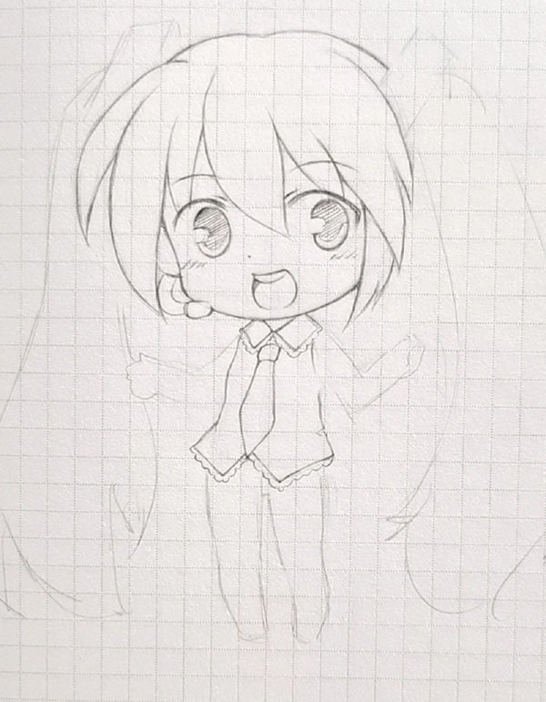 How to draw chibi hatsune miku 5