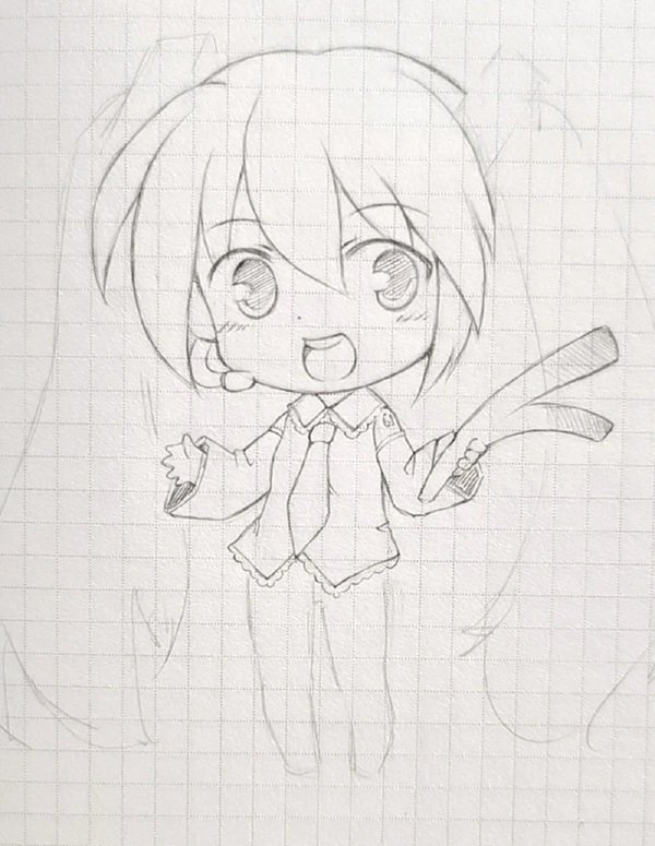 How to draw chibi hatsune miku 6