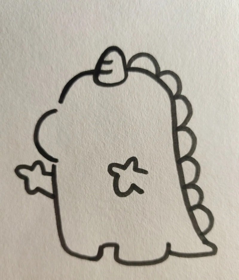 How to draw a Dinosaur easy cute 4
