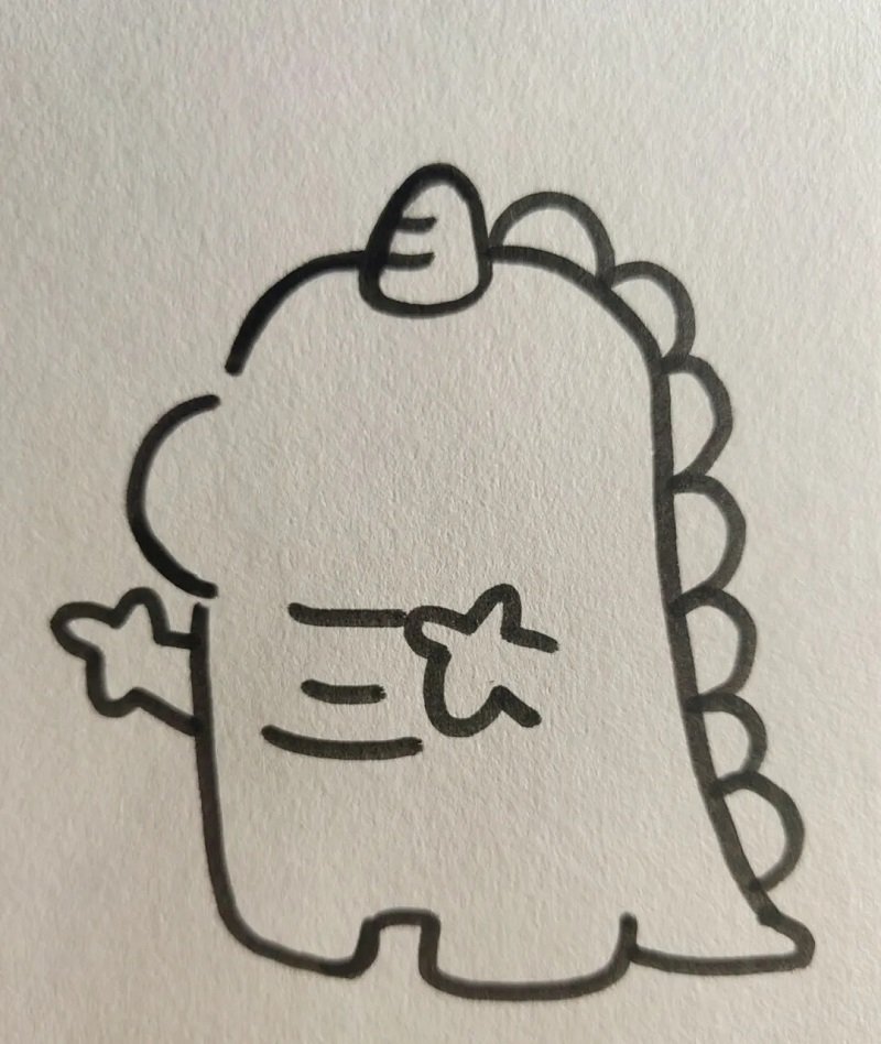 How to draw a Dinosaur easy cute 5