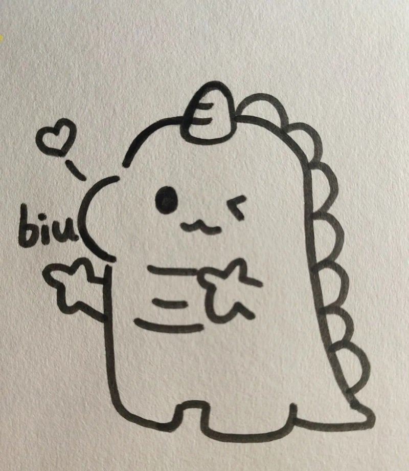 How to draw a Dinosaur easy cute