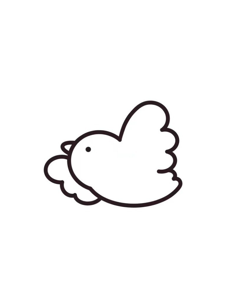 How to draw dove bird cute 4