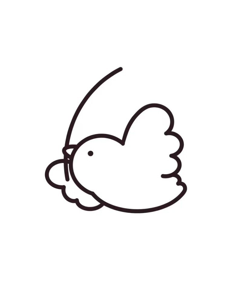 How to draw dove bird cute 5