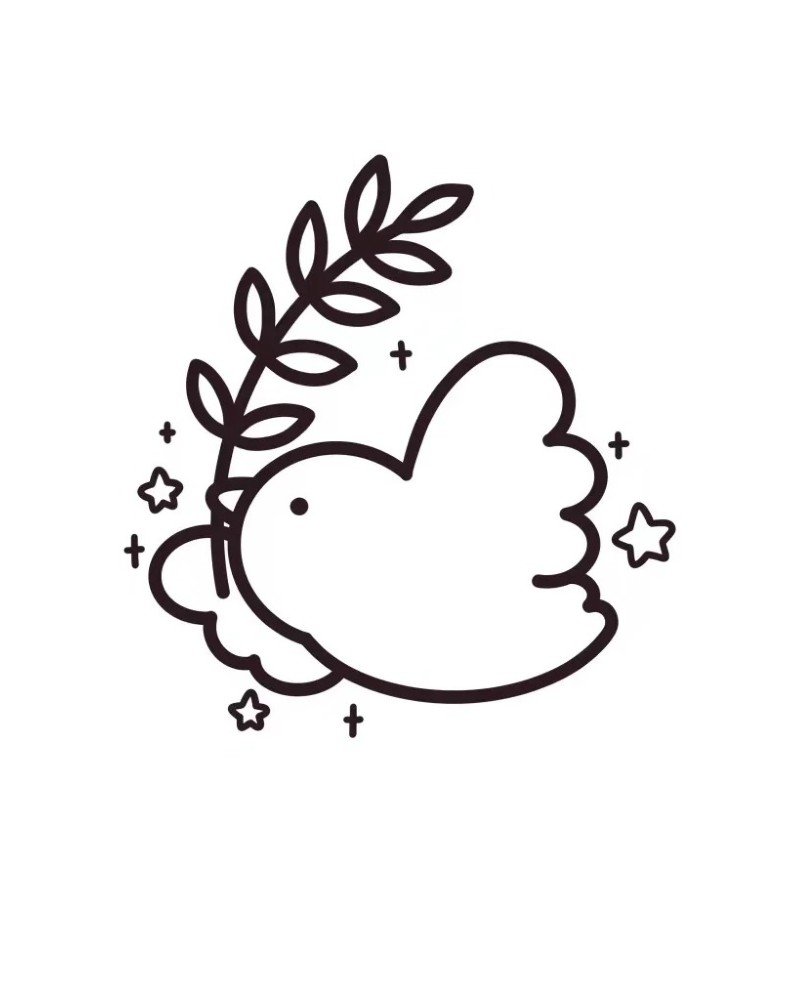 How to draw dove bird cute 7