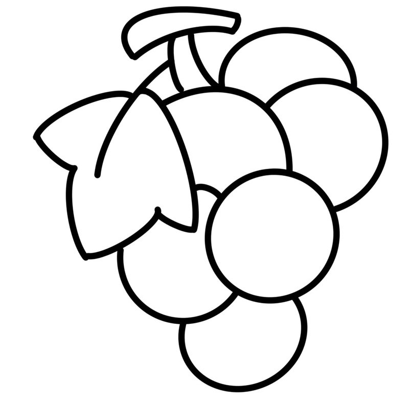 How to draw easy grapes 4