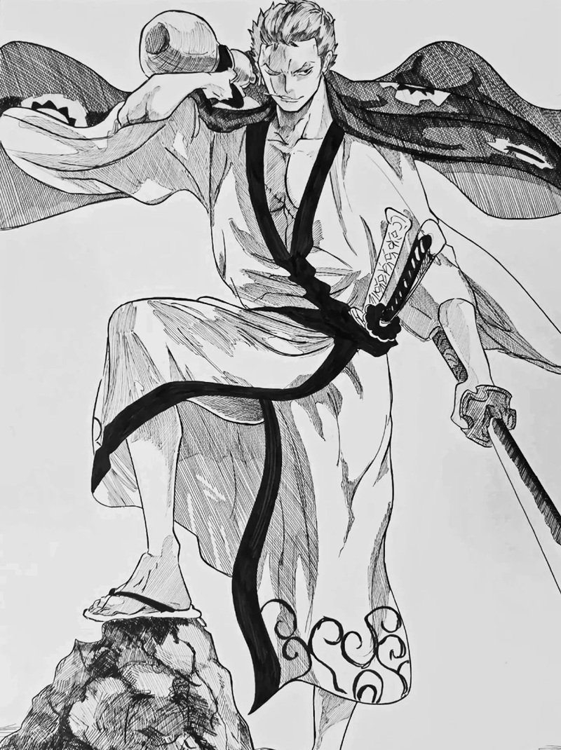 How to draw easy zoro