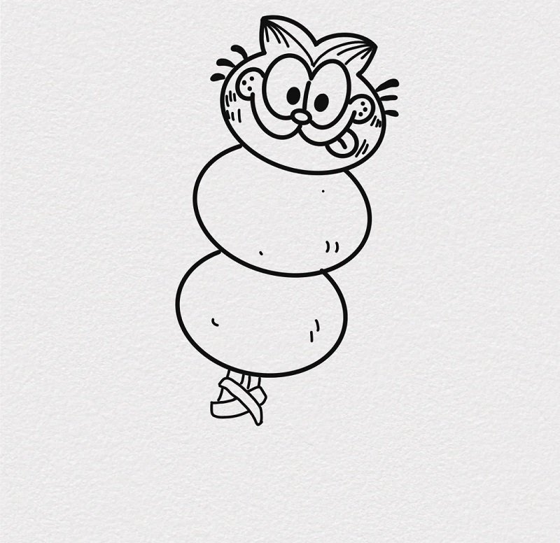 How to draw garfield easy for kids 7