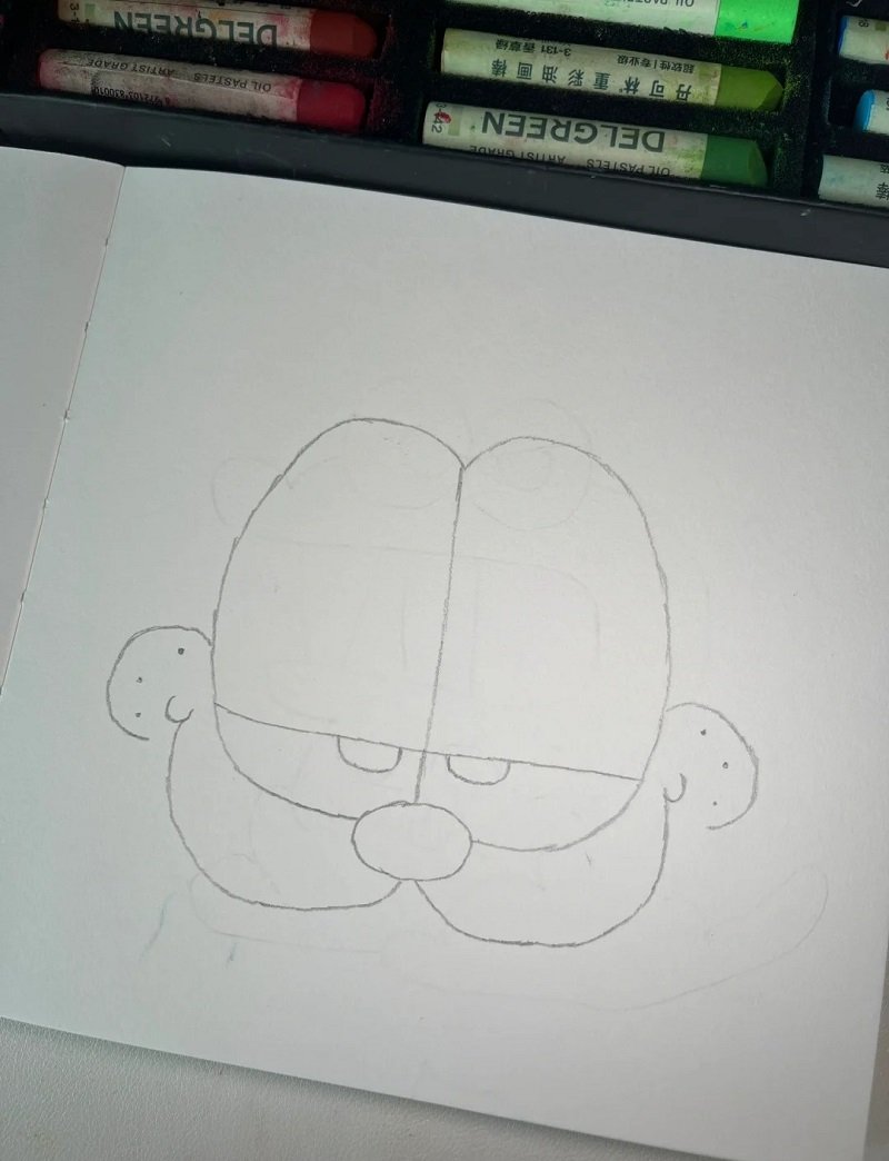 How to draw garfield easy step by step 2
