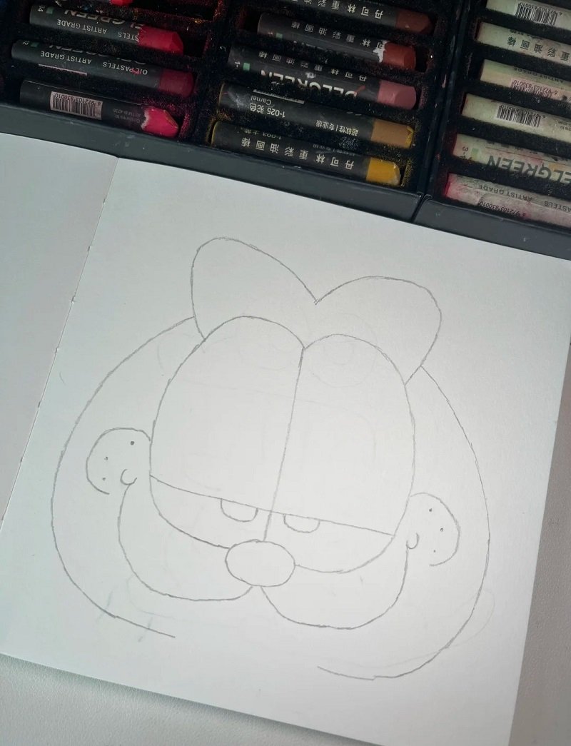 How to draw garfield easy step by step 4