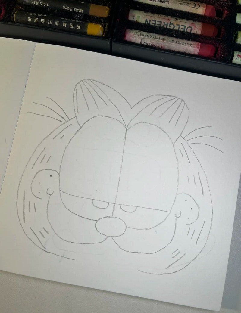How to draw garfield easy step by step 5
