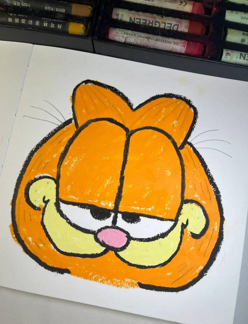 How to draw garfield easy step by step 8