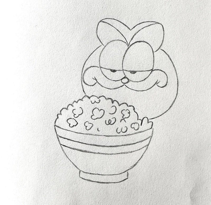 How to draw garfield for kids 5