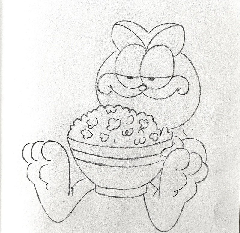 How to draw garfield for kids 7