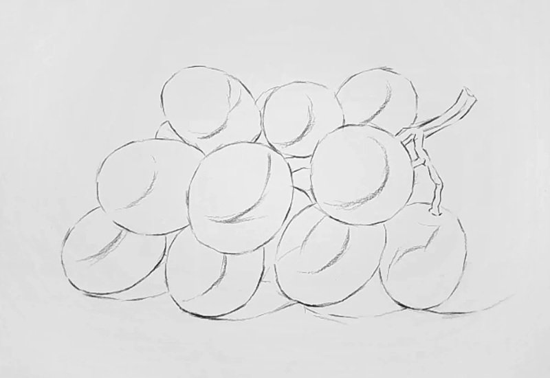 How to draw grapes beautiful 1