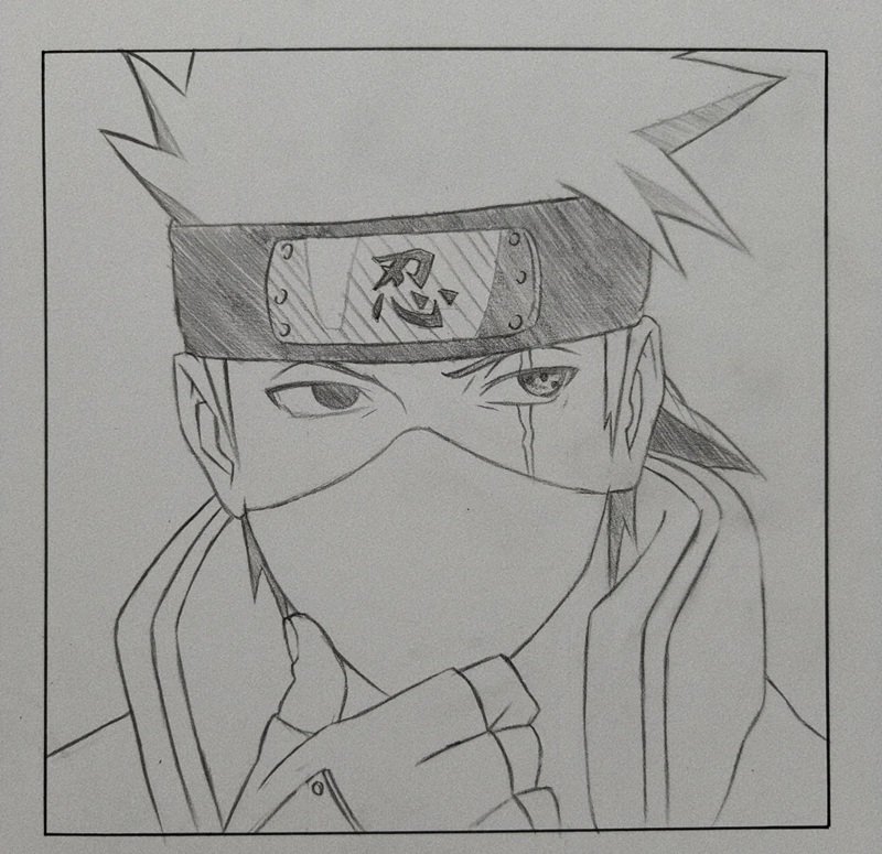 How to draw kakashi easy