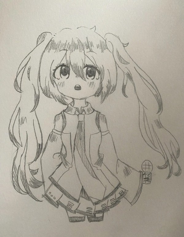How to draw hatsune miku chibi 9