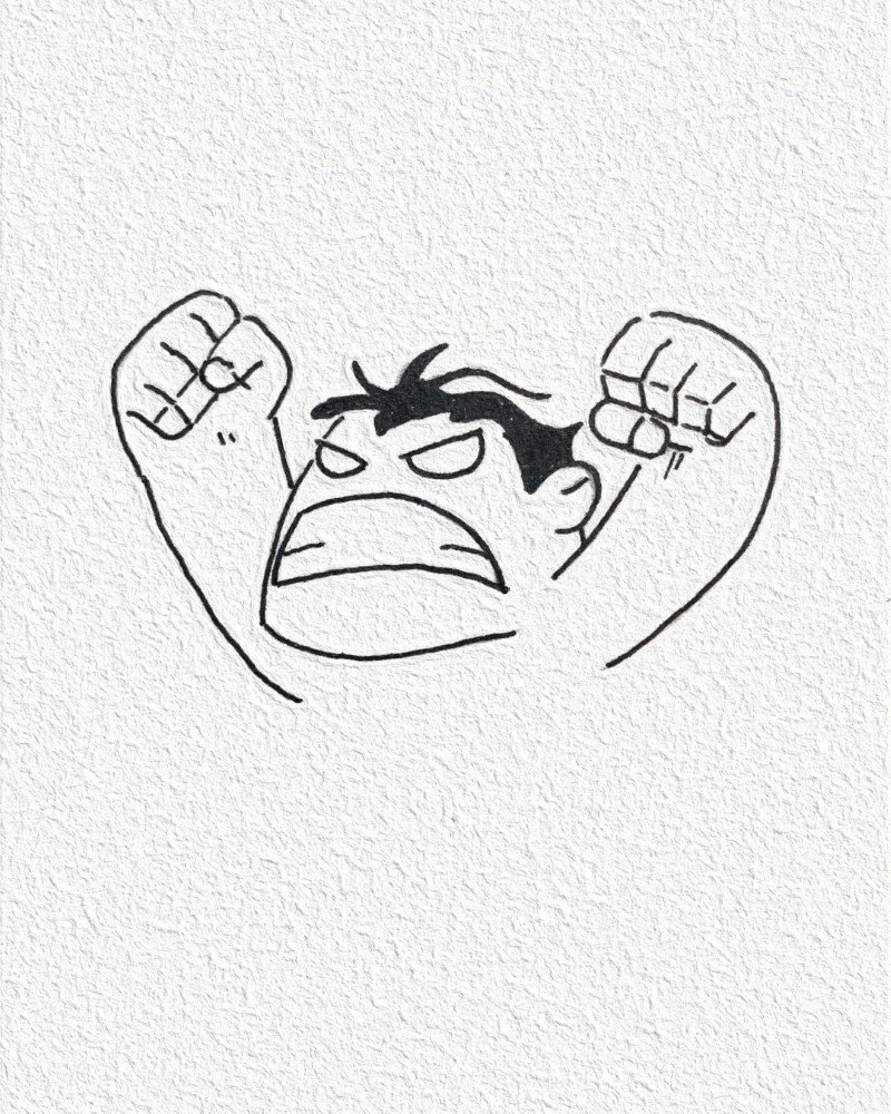 How to draw hulk cute 3