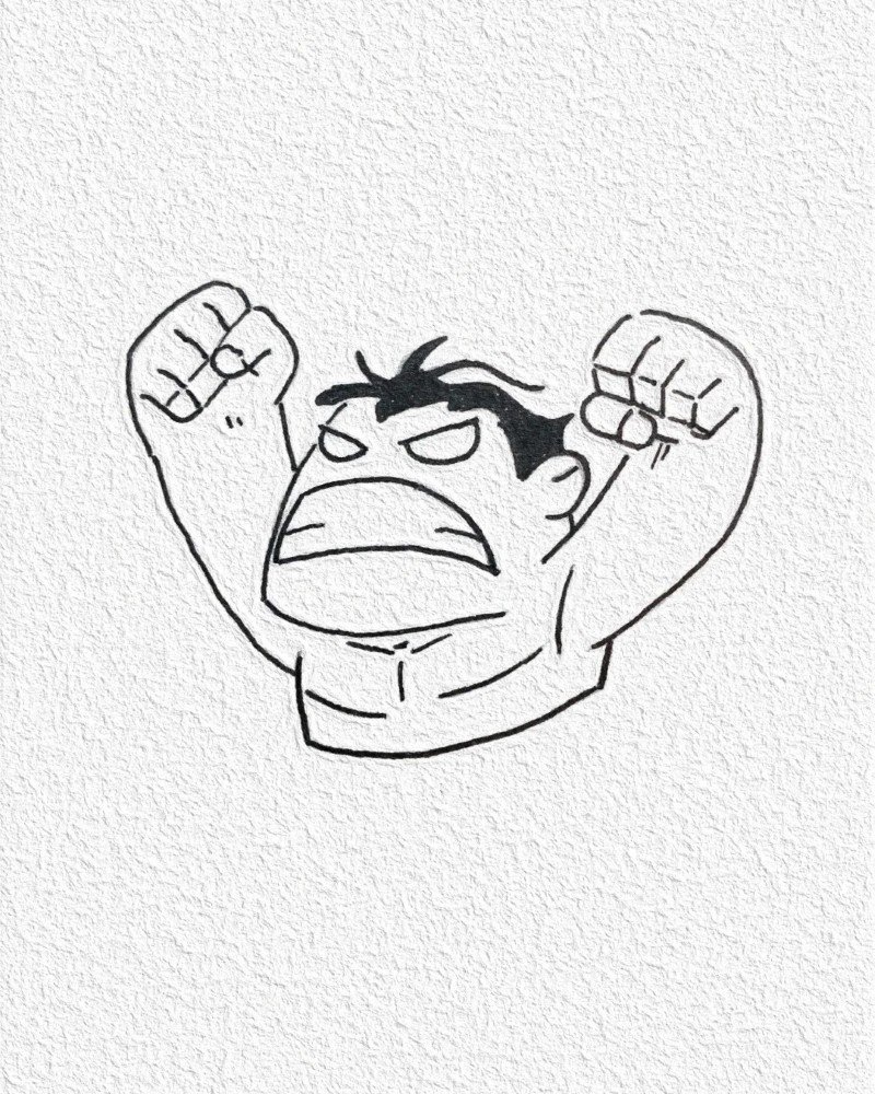 How to draw hulk cute 4